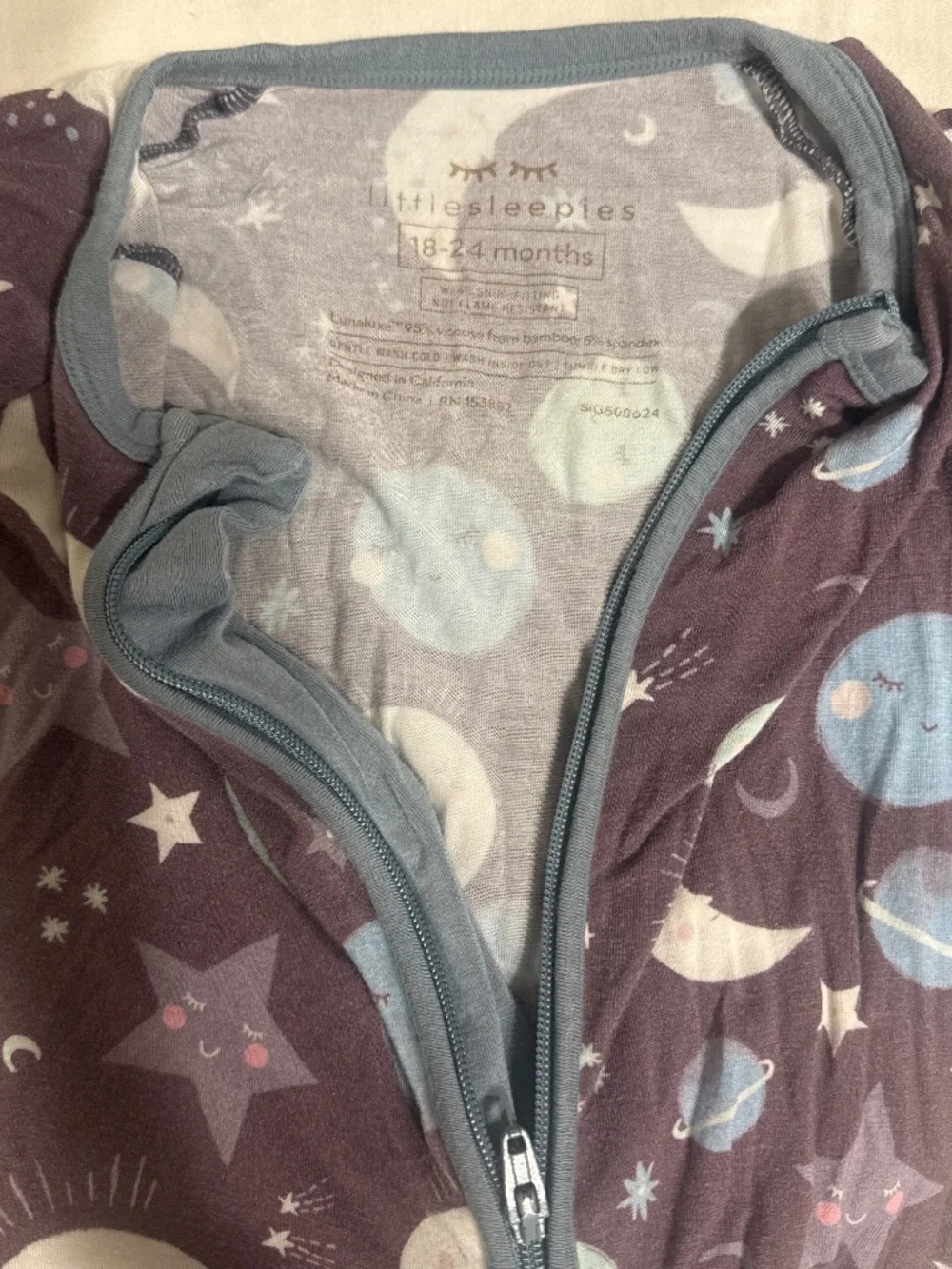 Little Sleepies Space Pajama Romper – 18–24M